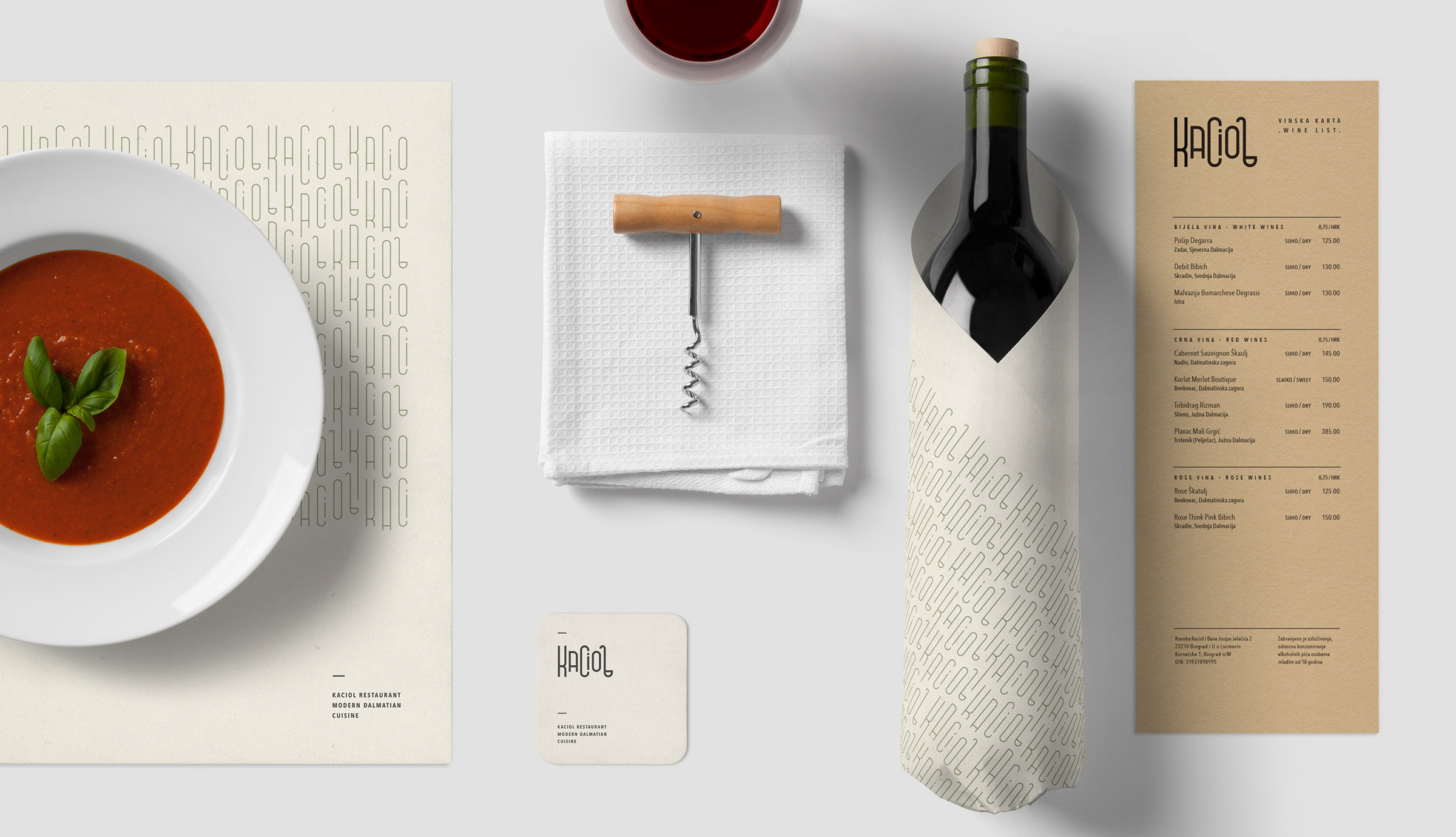 Designed set of restaurant supplies