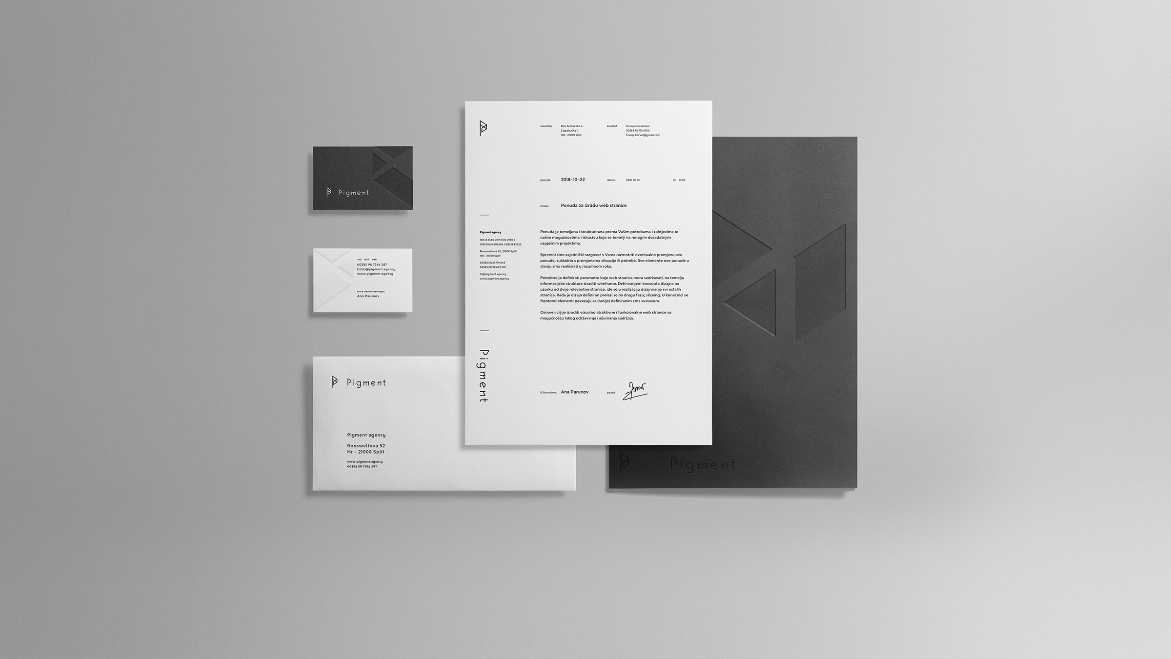 Black and white business card design